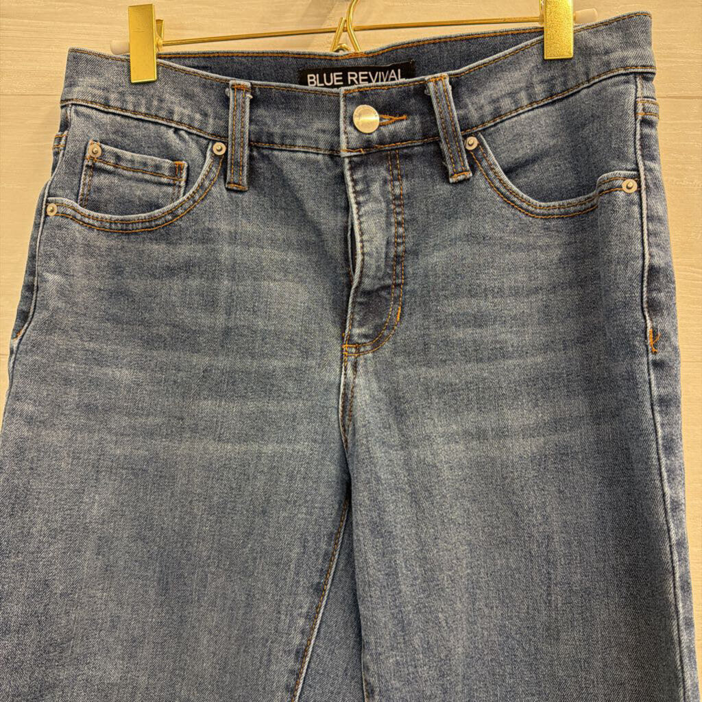 Blue Revival Dark Wash Wide Leg Jeans 27