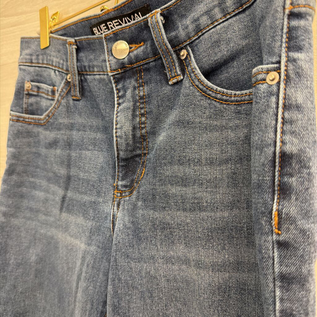 Blue Revival Dark Wash Wide Leg Jeans 27