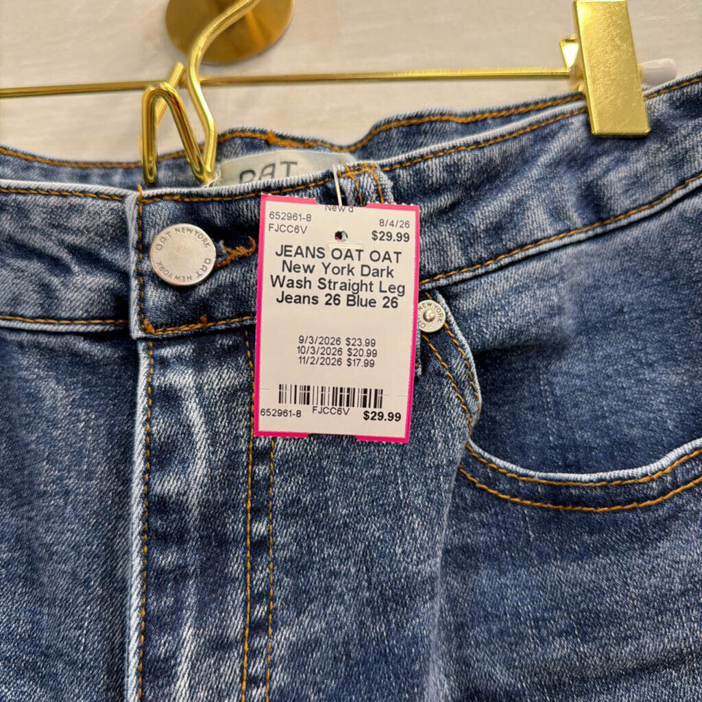 OAT New York Dark Wash Straight Leg Jeans 26