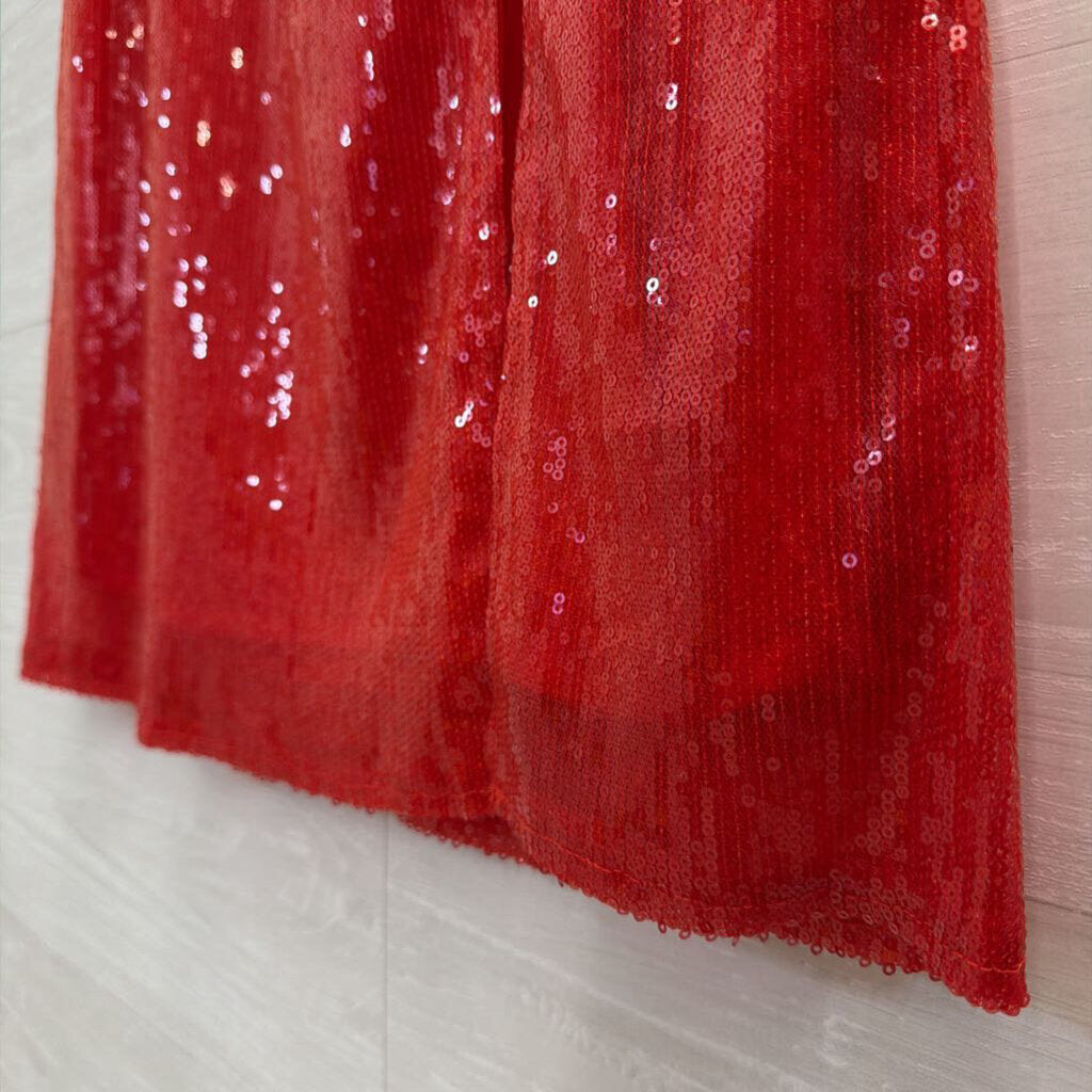 Red Sequin Maxi Skirt Small