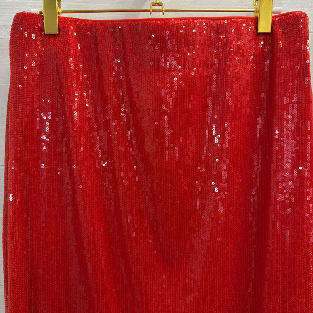 Red Sequin Maxi Skirt Small