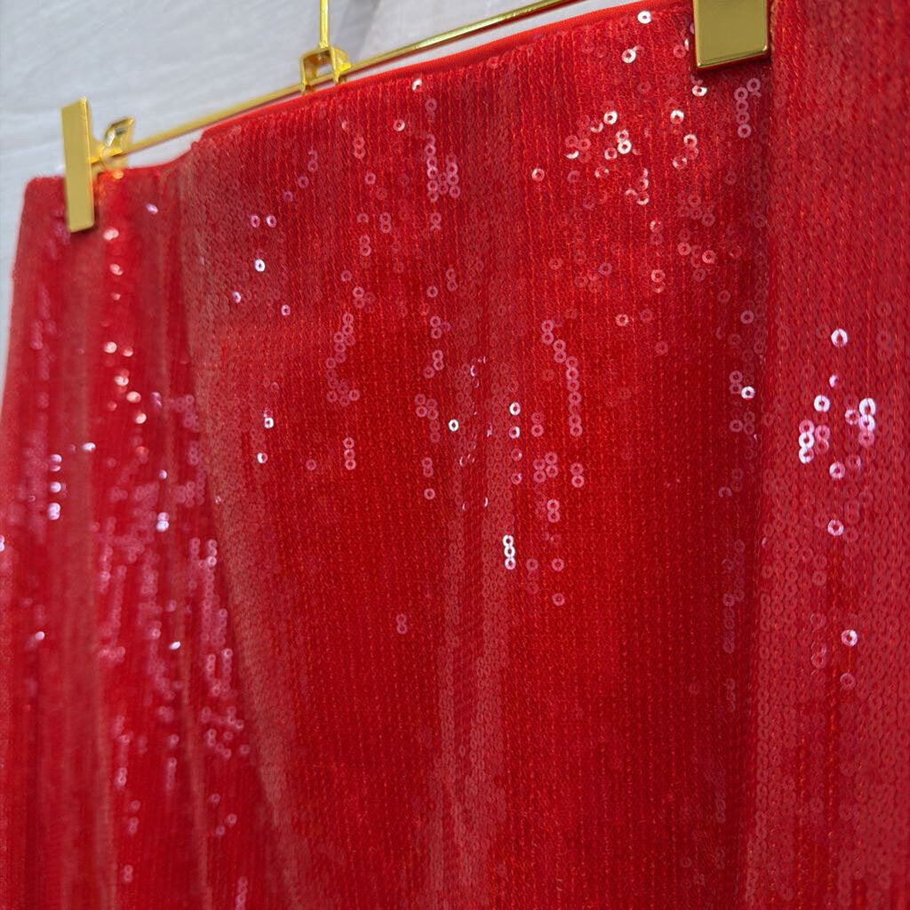 Red Sequin Maxi Skirt Small