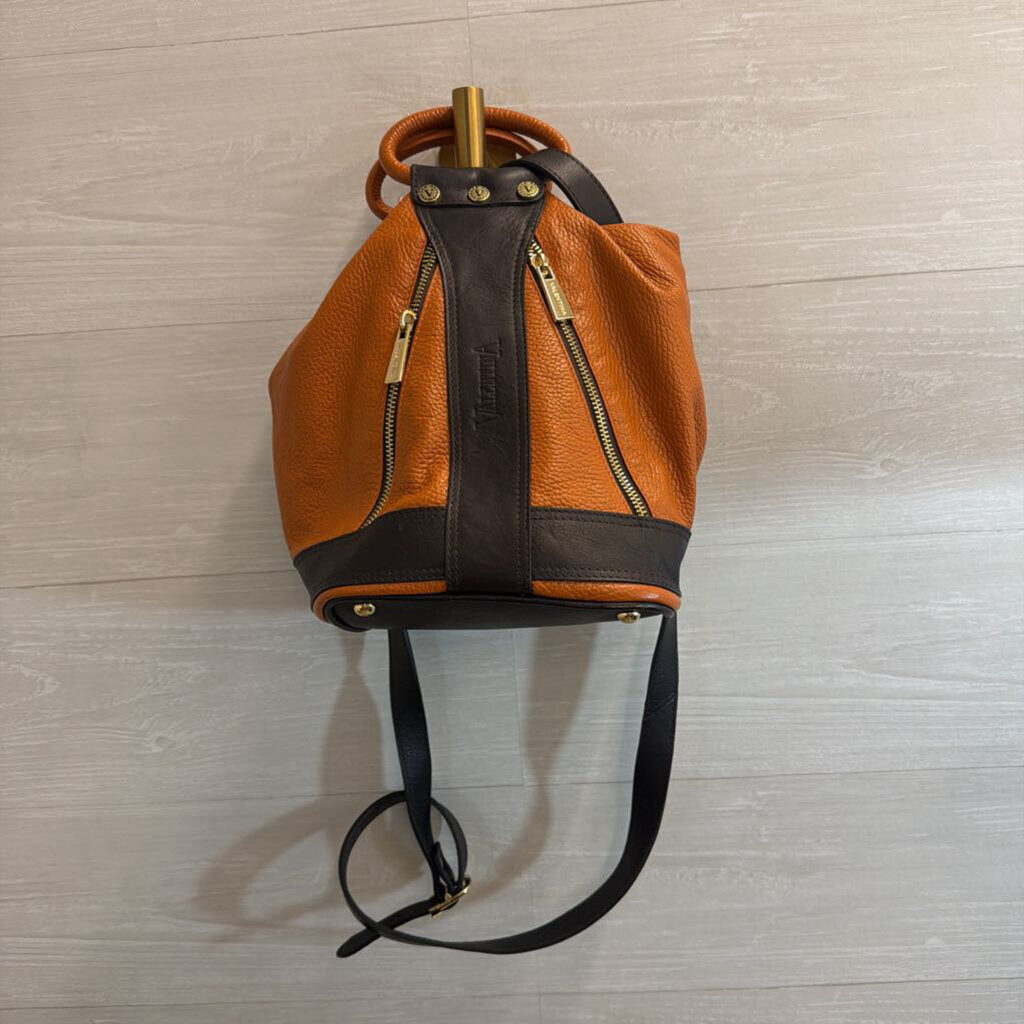 Valentina Brown Leather Convertible Backpack
