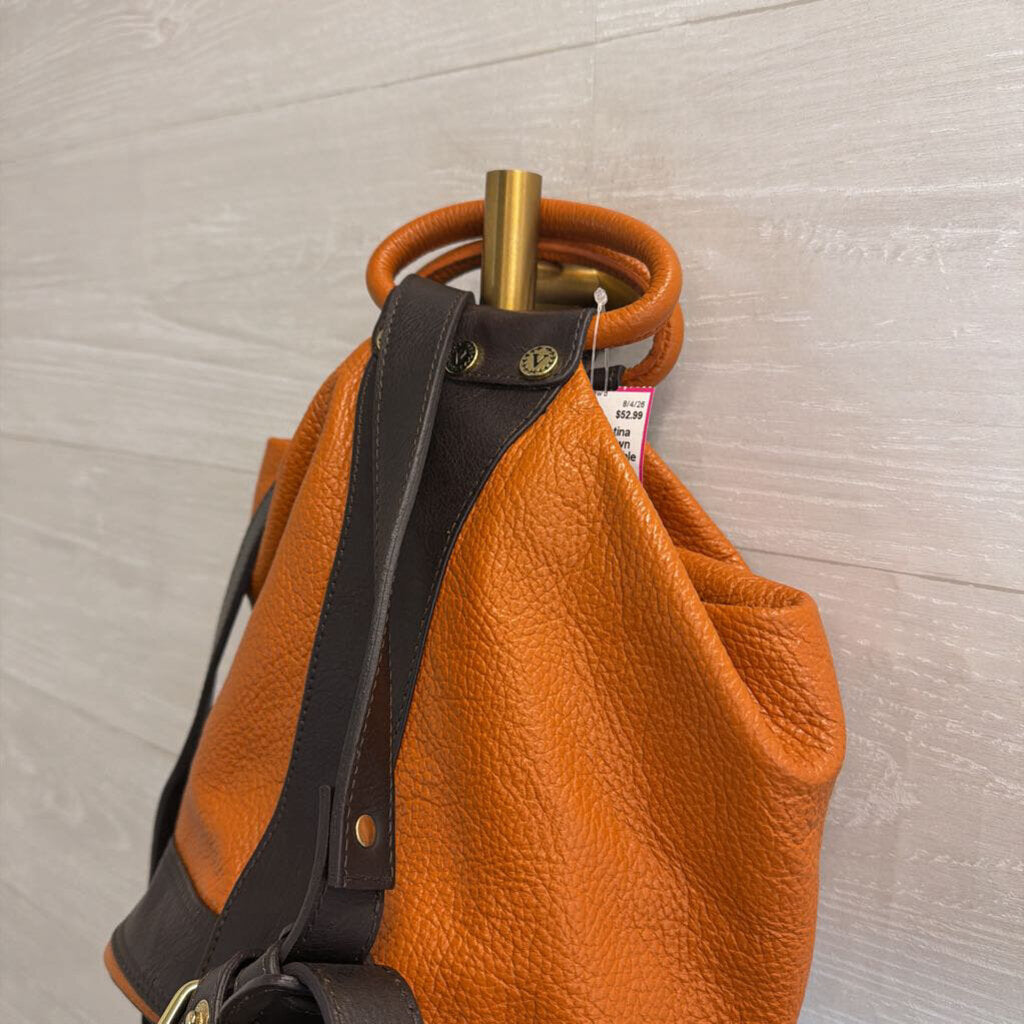 Valentina Brown Leather Convertible Backpack