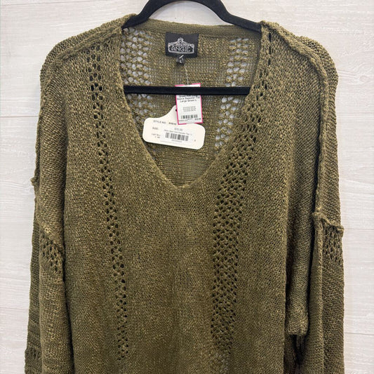 Angie Green Knit Long Sleeve Sweater Top Large