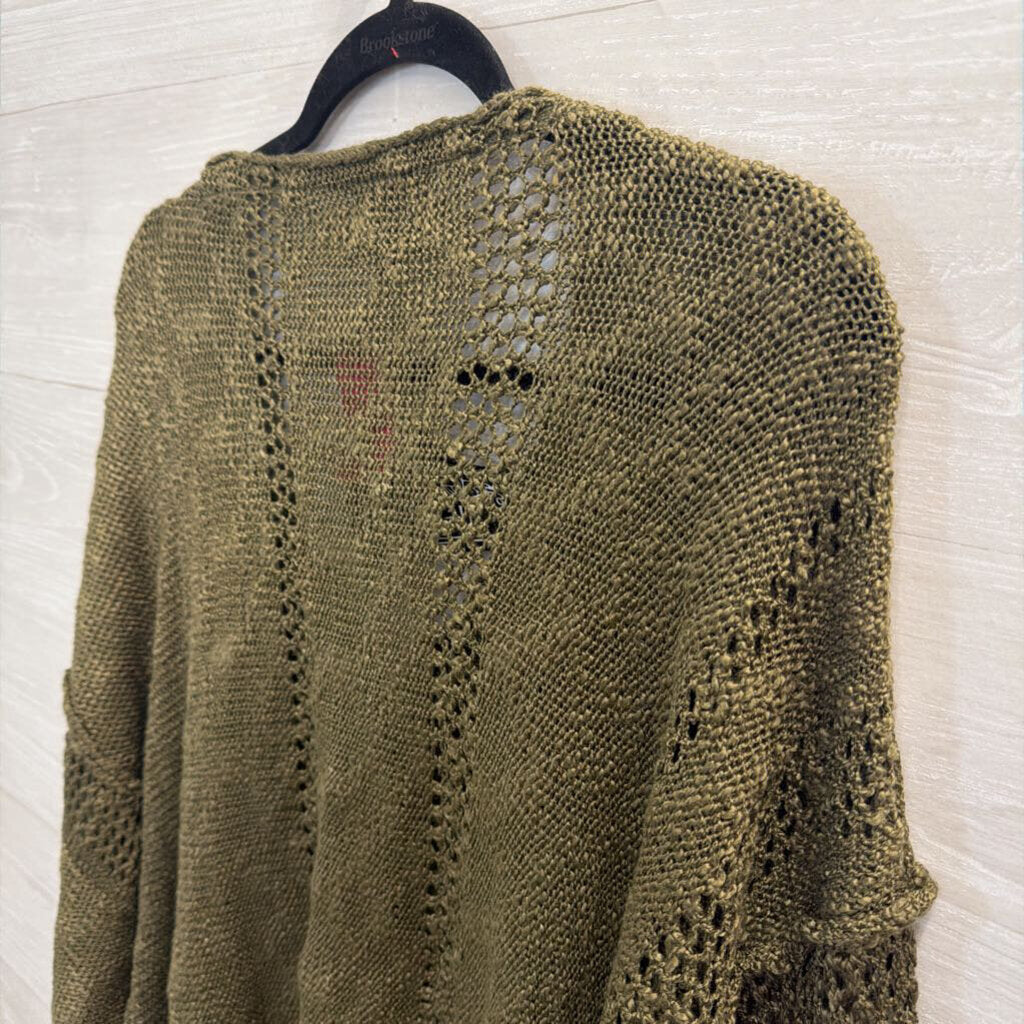 Angie Green Knit Long Sleeve Sweater Top Large