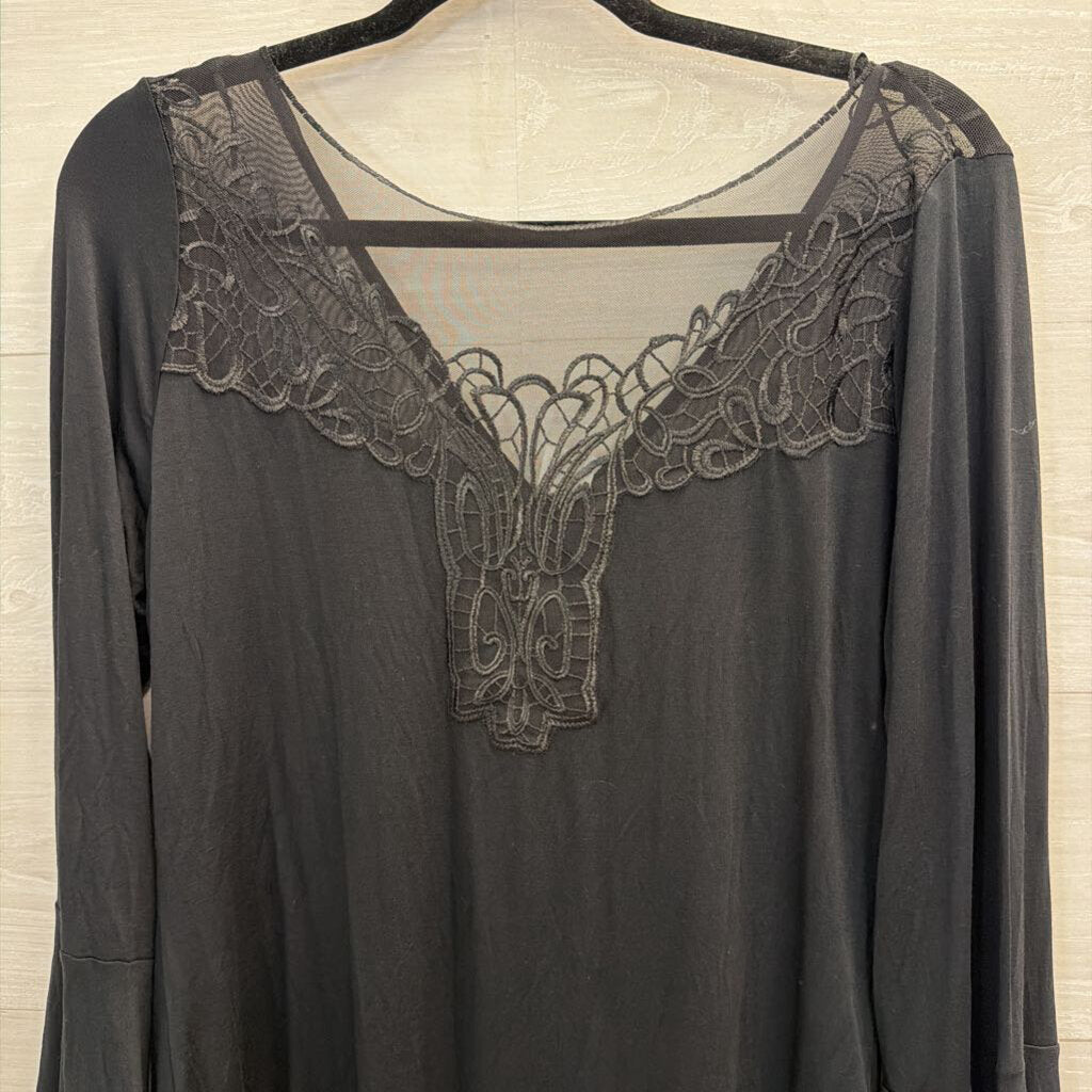 Venus Black Long Sleeve Top Large