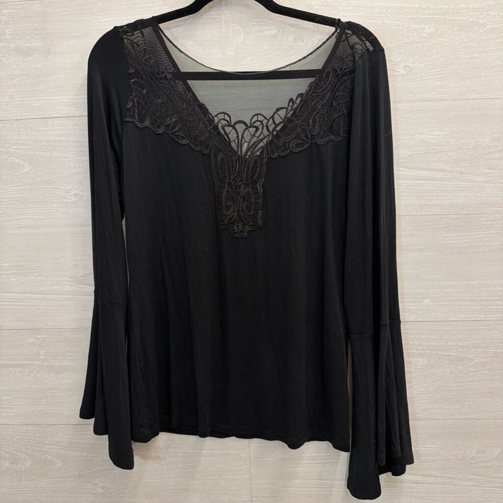 Venus Black Long Sleeve Top Large