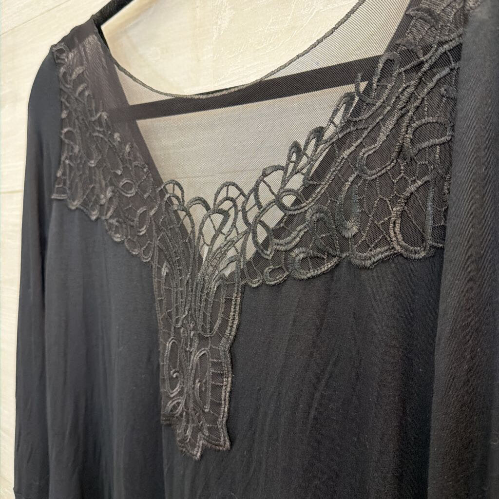 Venus Black Long Sleeve Top Large