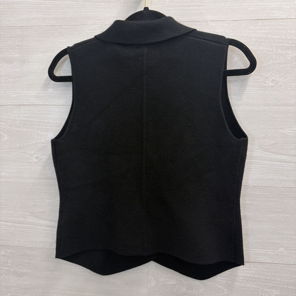 Black Knit Cropped Vest Top Medium