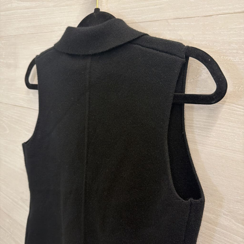 Black Knit Cropped Vest Top Medium