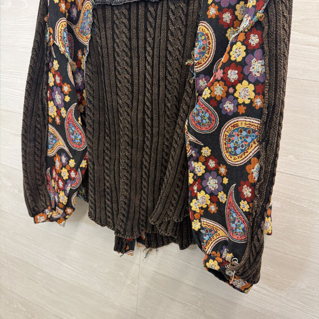 Artistic Works by Lu Black/ Multi Tapestry Cardigan Sweater Medium