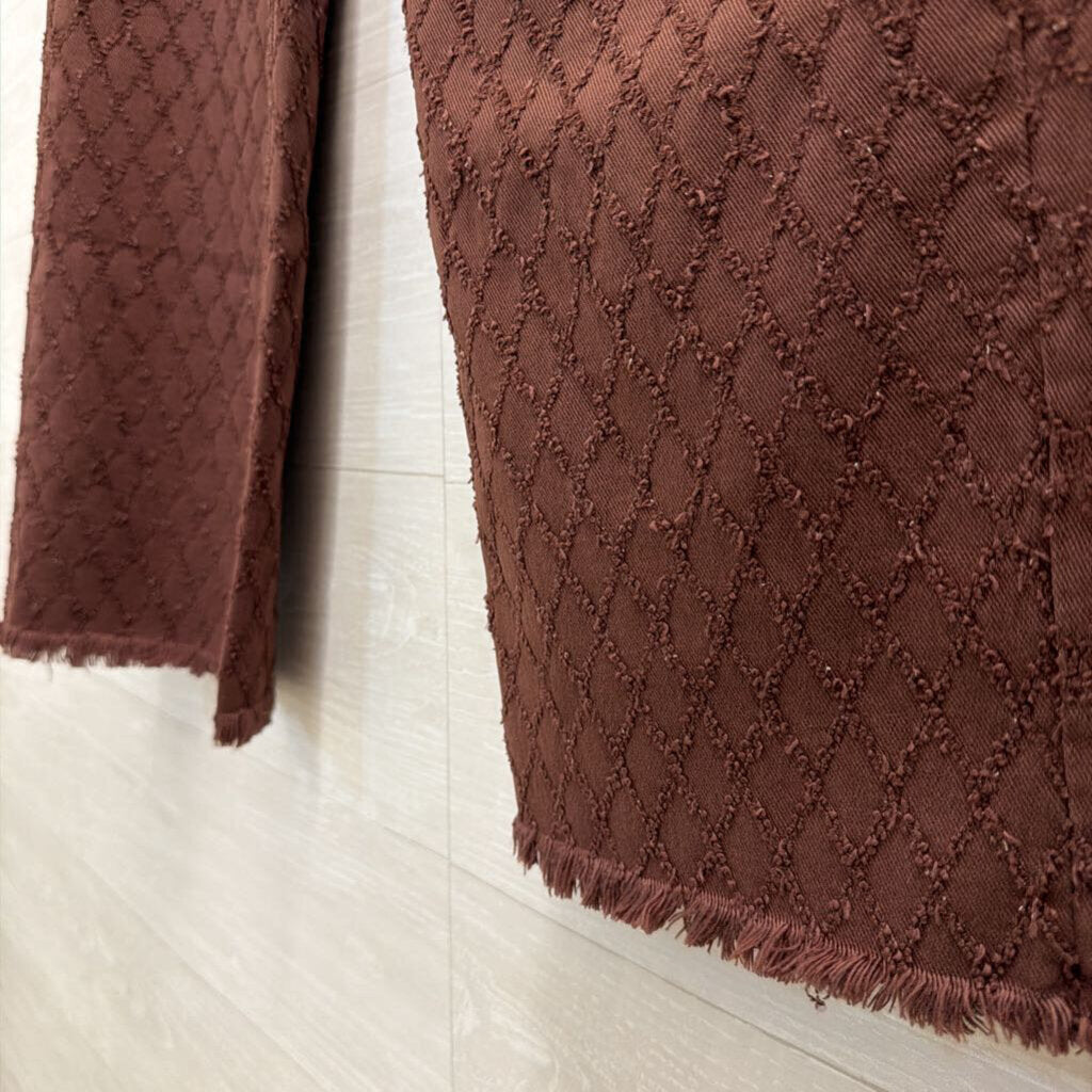 Risen Jeans Brown Textured Diamond Print Wide Leg Pants 30
