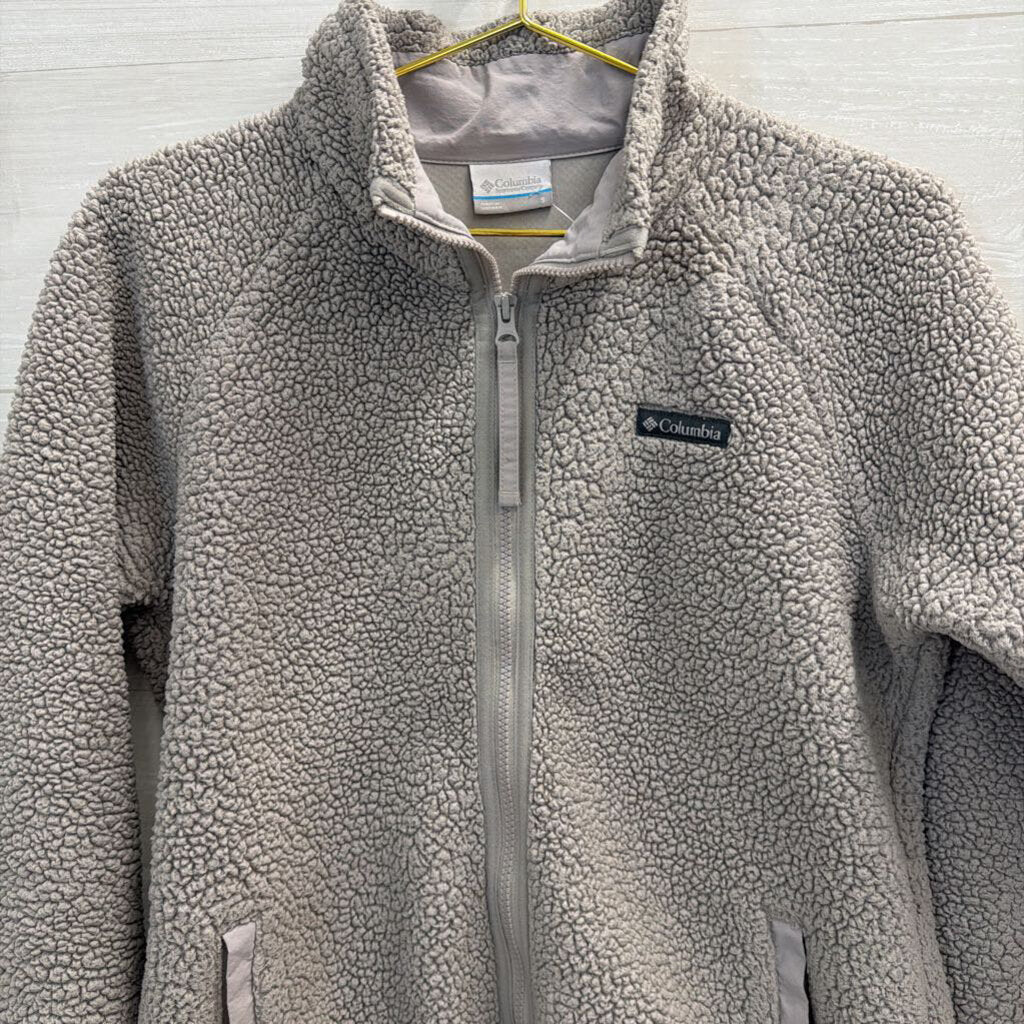 Columbia Grey Textured Fleece Long Sleeve Zip Up Jacket Small