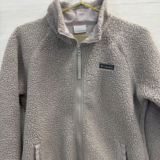 Columbia Grey Textured Fleece Long Sleeve Zip Up Jacket Small
