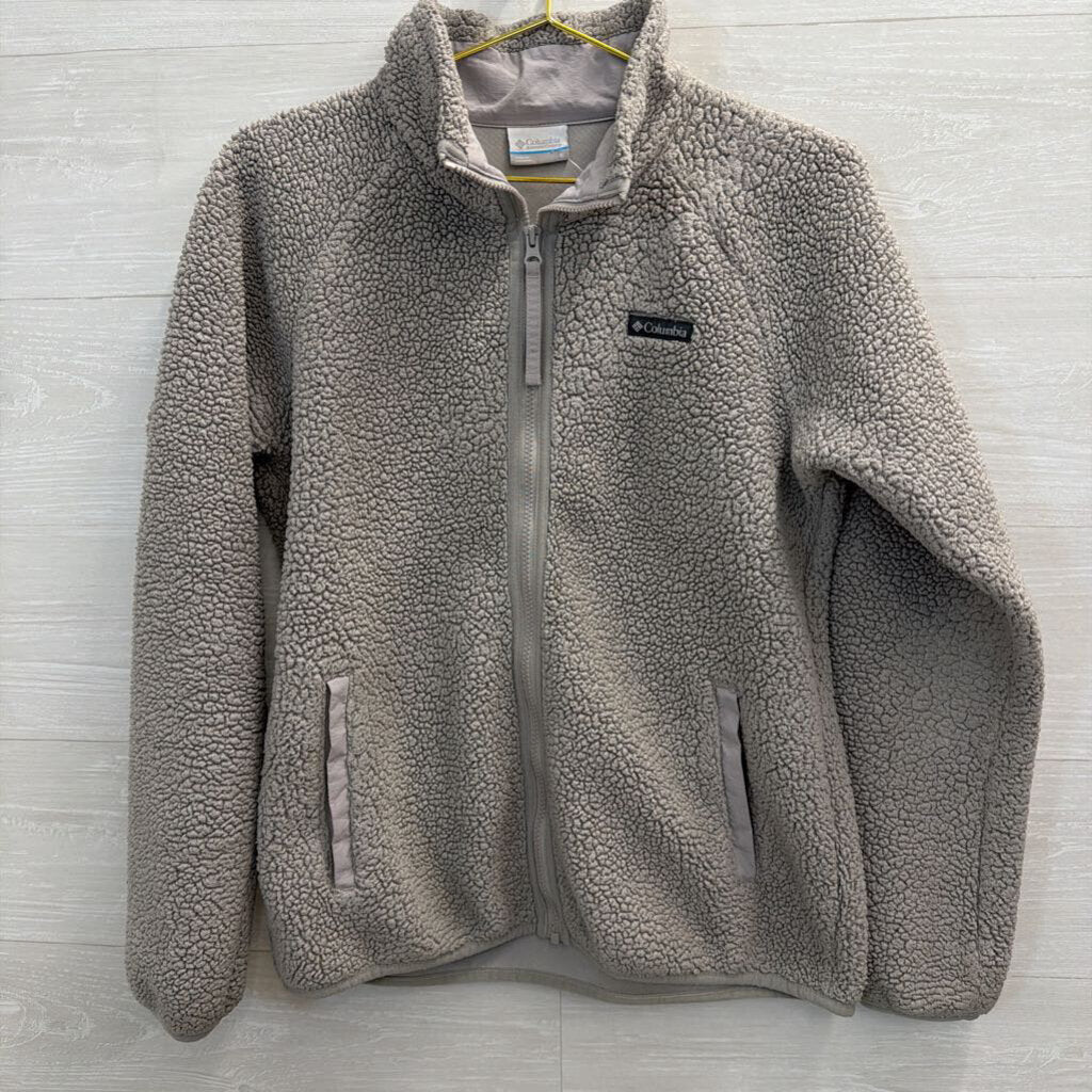 Columbia Grey Textured Fleece Long Sleeve Zip Up Jacket Small