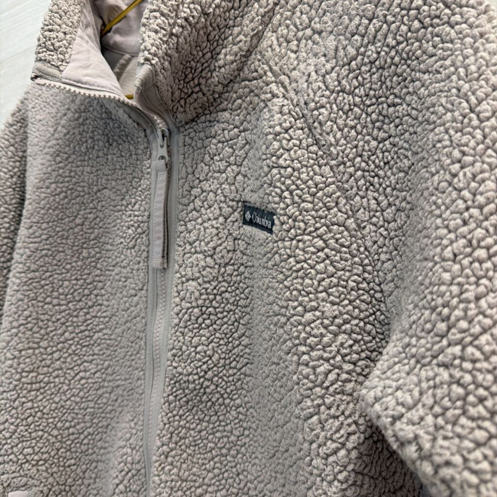 Columbia Grey Textured Fleece Long Sleeve Zip Up Jacket Small