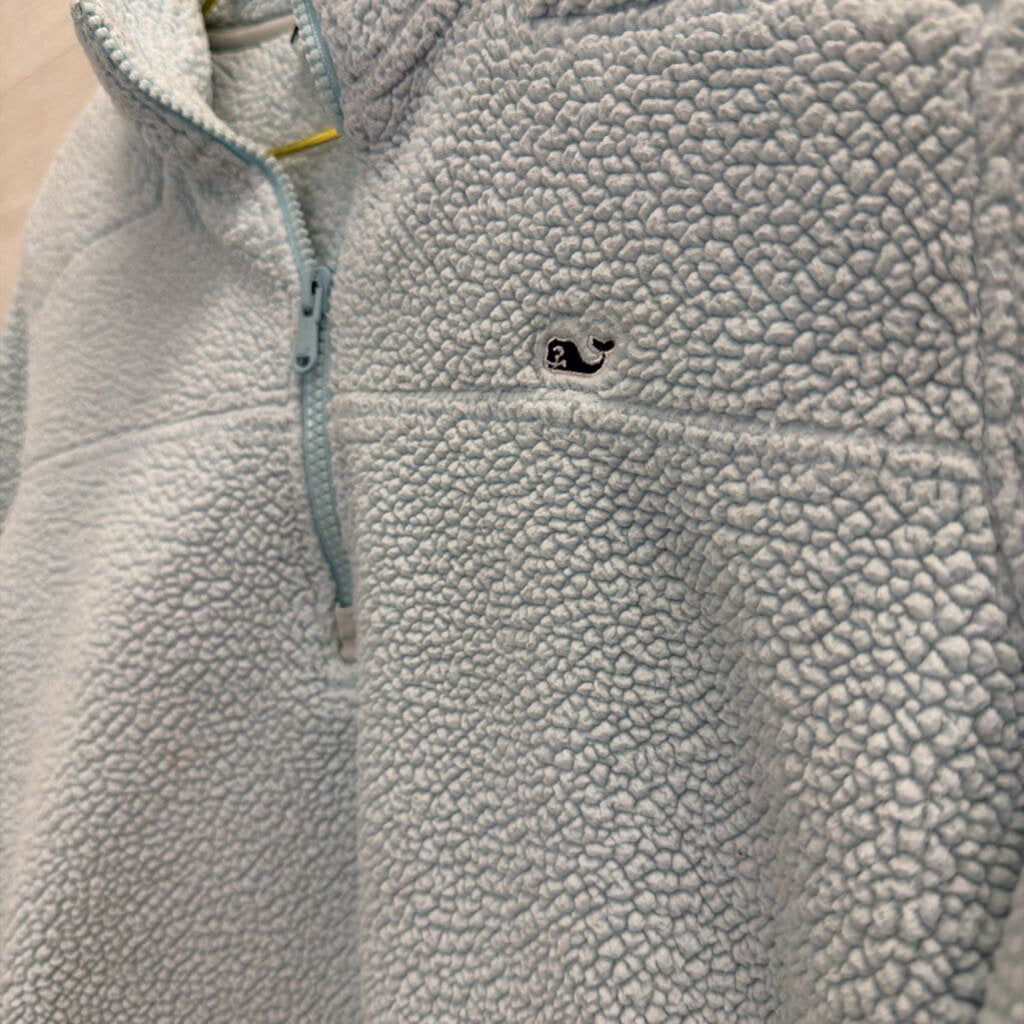 Vineyard Vines Blue Fleece Quarter Zip Long Sleeve Pullover Medium