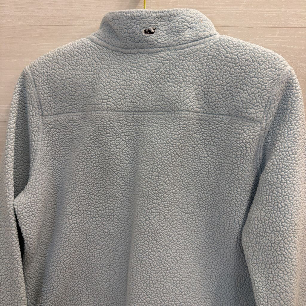 Vineyard Vines Blue Fleece Quarter Zip Long Sleeve Pullover Medium