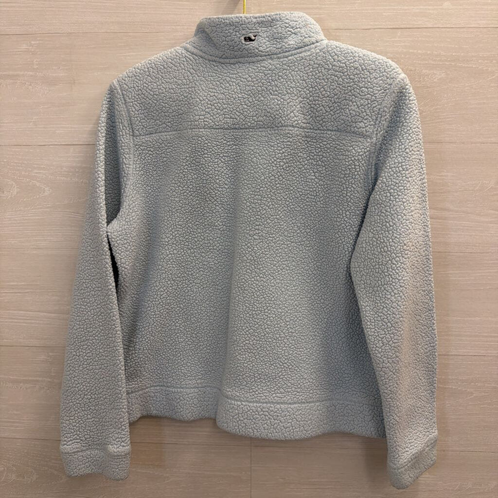 Vineyard Vines Blue Fleece Quarter Zip Long Sleeve Pullover Medium