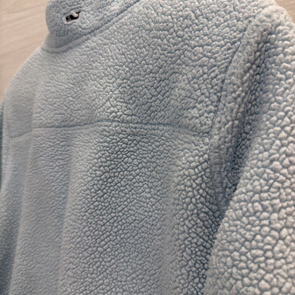 Vineyard Vines Blue Fleece Quarter Zip Long Sleeve Pullover Medium
