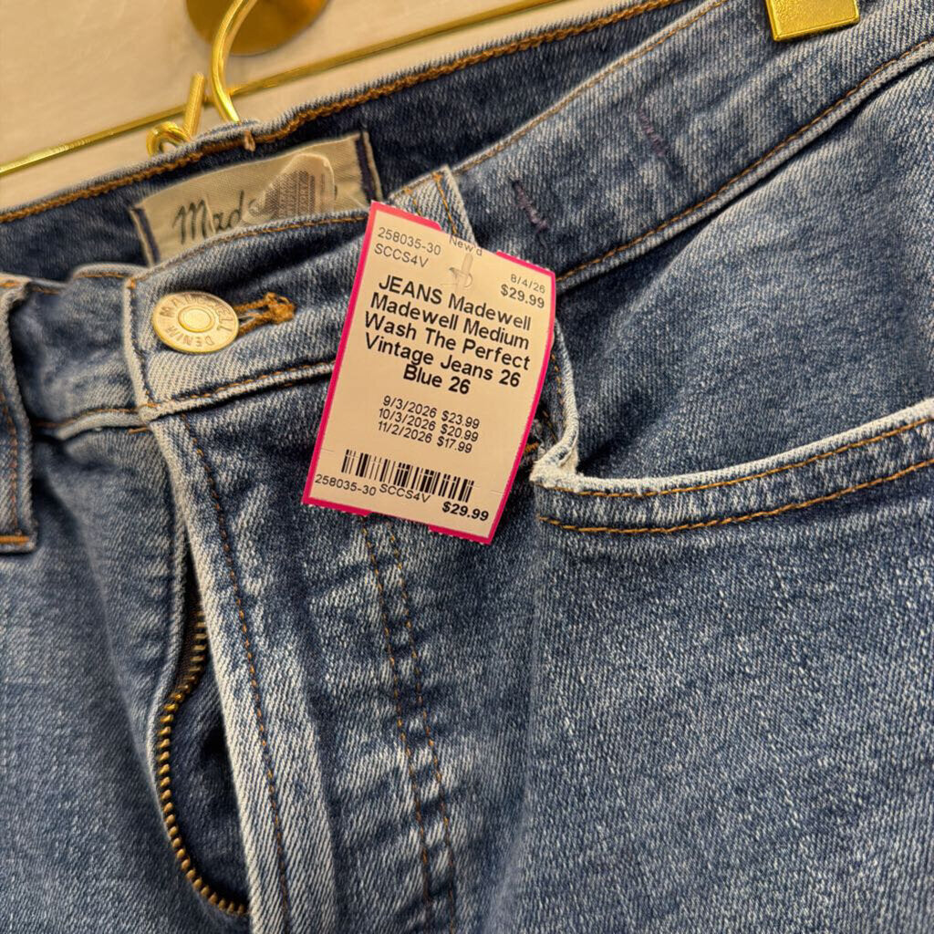 Madewell Medium Wash The Perfect Vintage Jeans 26