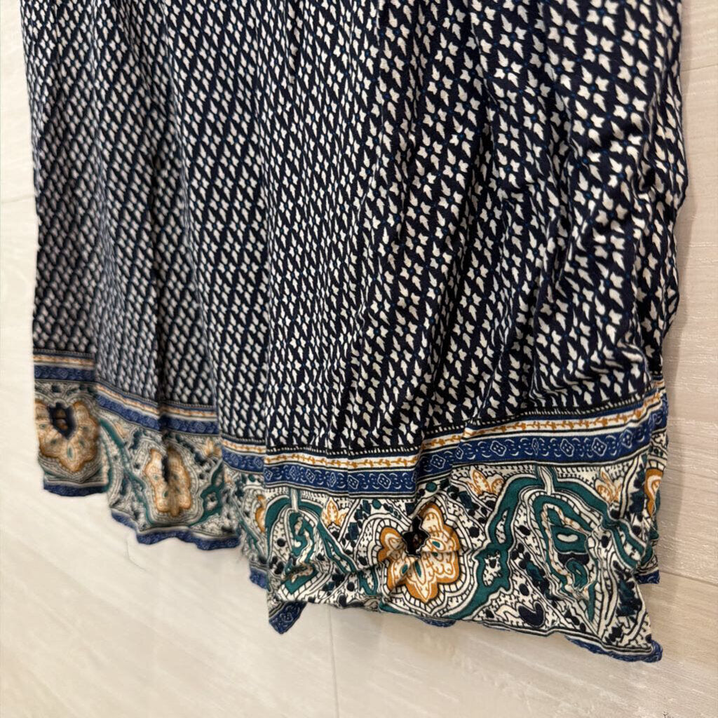 Altar'd State Blue/ White Print Long Sleeve Dress Extra Small