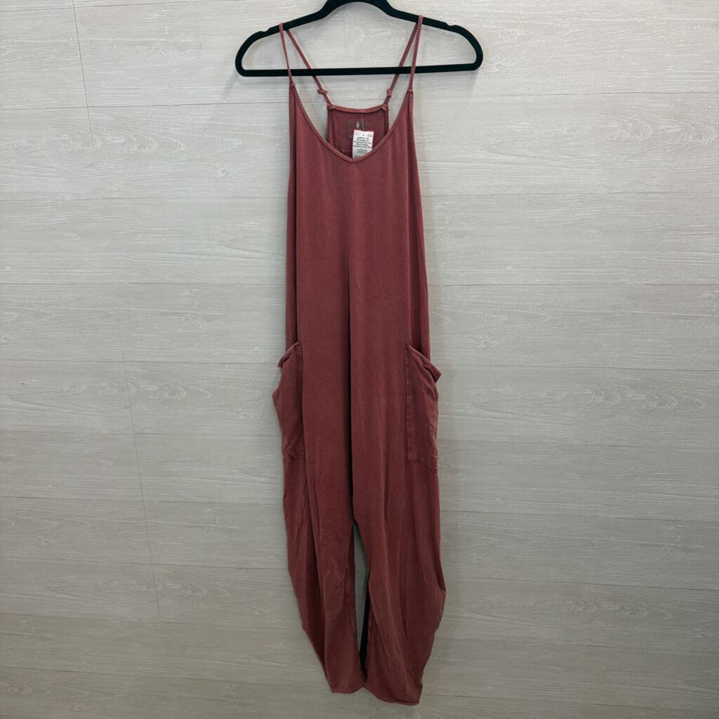 FP Movement Pink Hot Short Onesie Jumpsuit Large