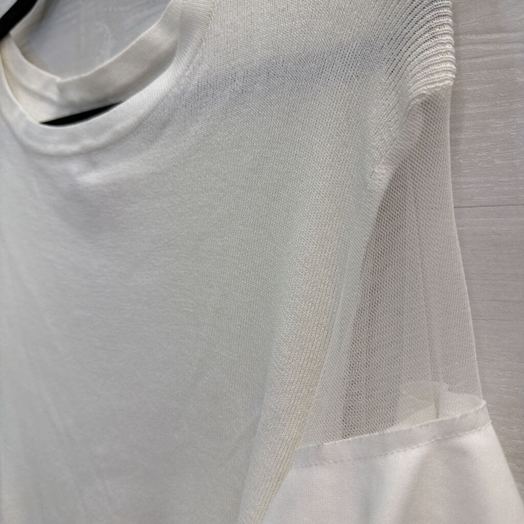 Rachel Zoe White Short Bell Sleeve Top Small