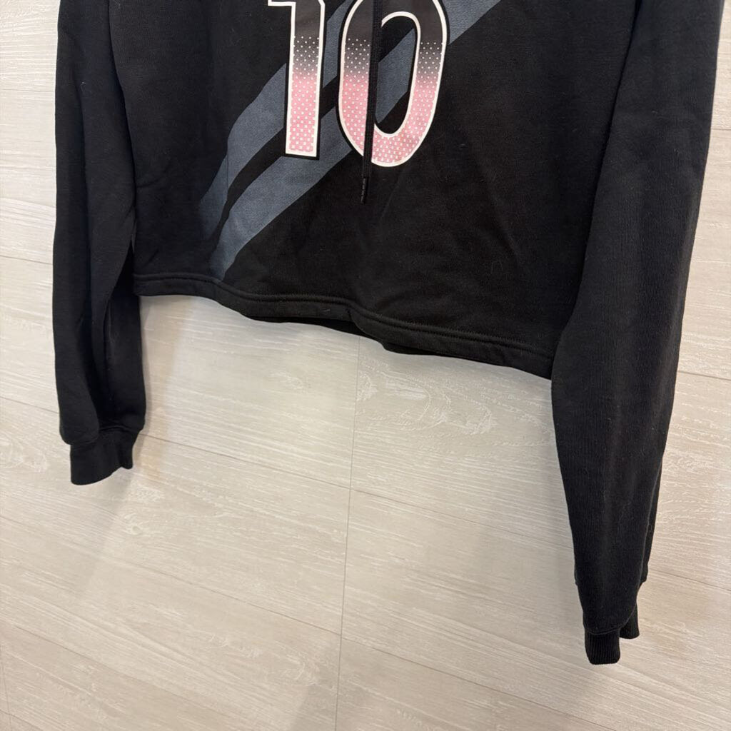 Messi Black/ Pink Cropped Graphic Hoodie Small
