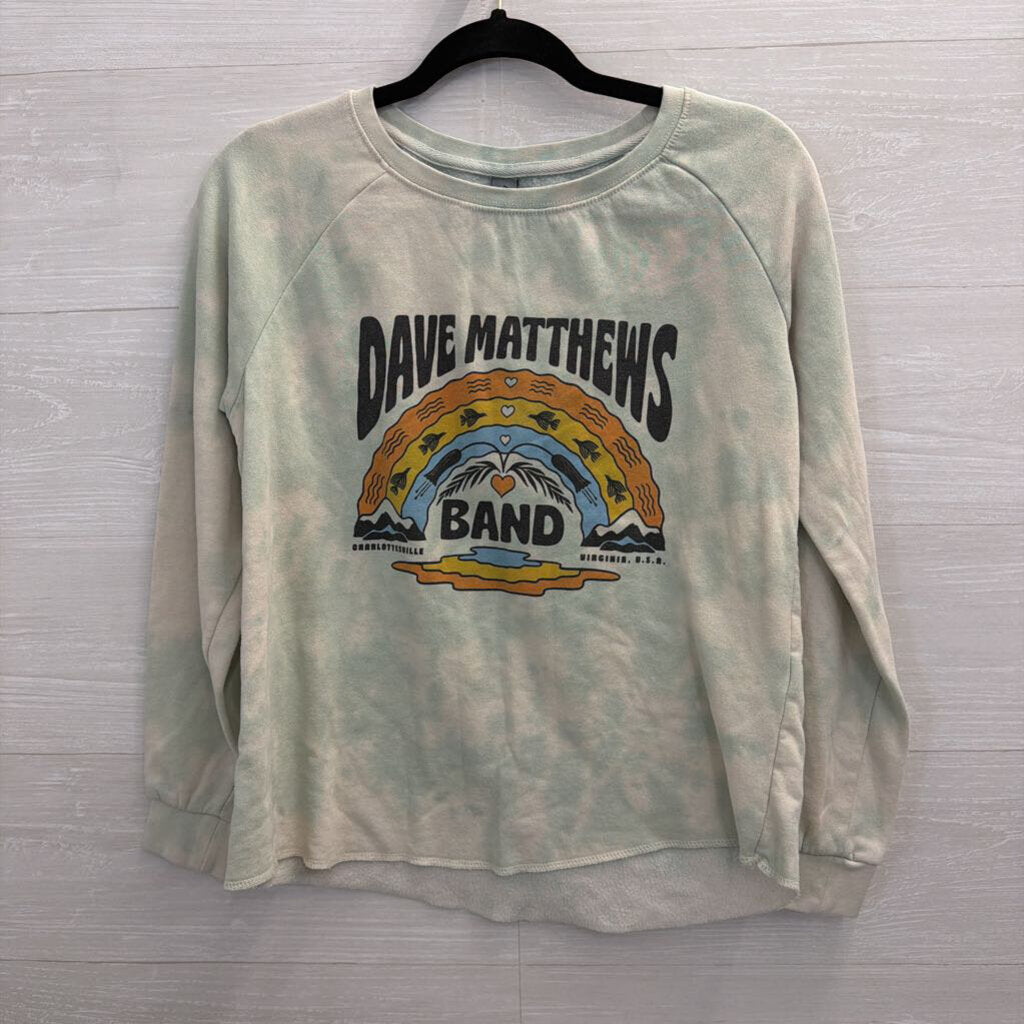 Green Tie Dye Cropped Dave Matthews Sweatshirt Top Small