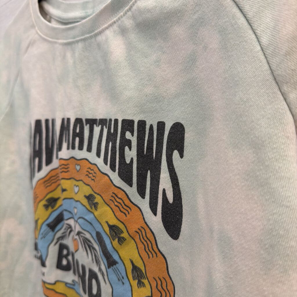 Green Tie Dye Cropped Dave Matthews Sweatshirt Top Small