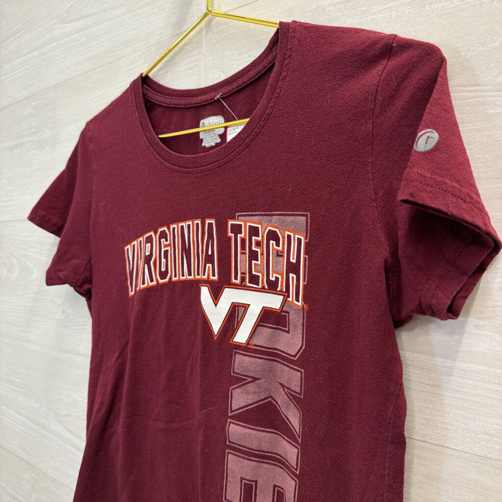 Russell Burgundy/ Orange Virginia Tech Short Sleeve Graphic Tee Medium