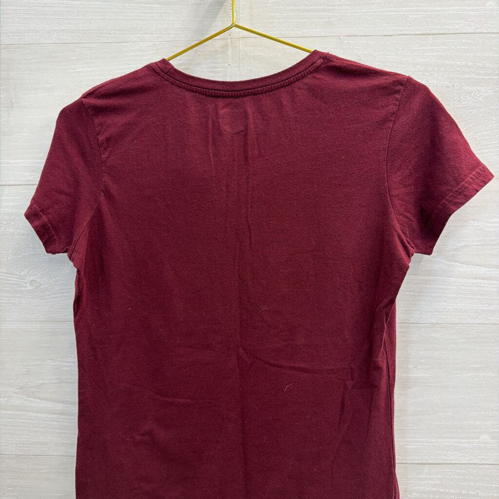 Russell Burgundy/ Orange Virginia Tech Short Sleeve Graphic Tee Medium