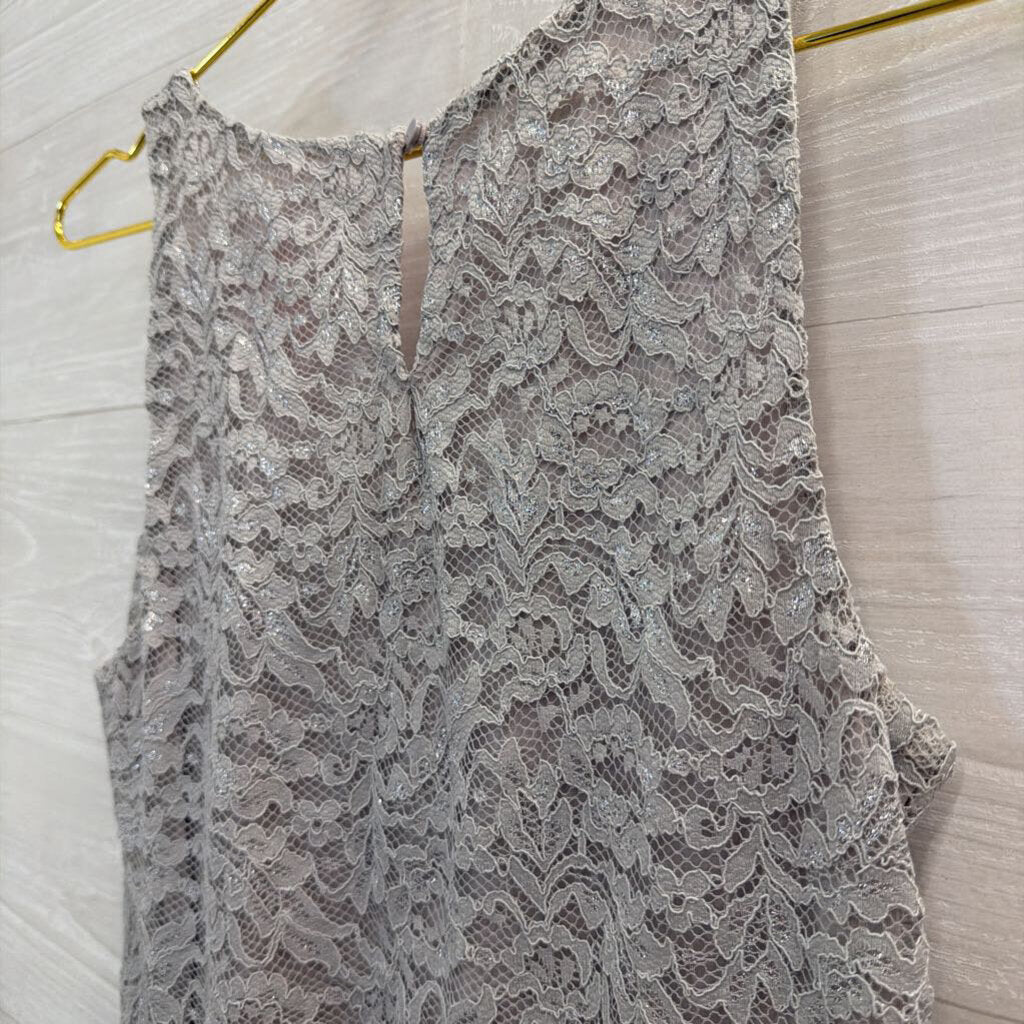 Loft Grey Lace Tank Top Extra Small