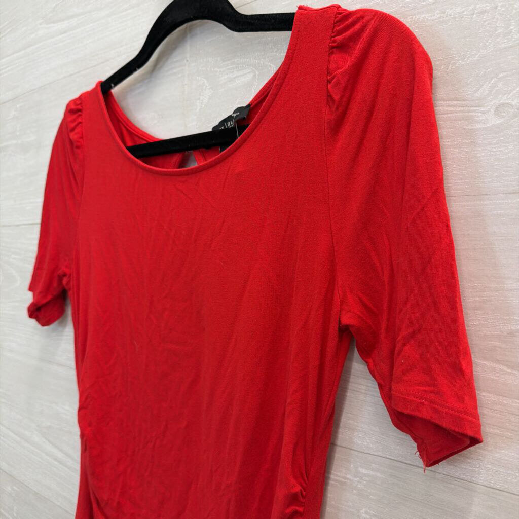 White House Black Market Red Short Sleeve Top Extra Small