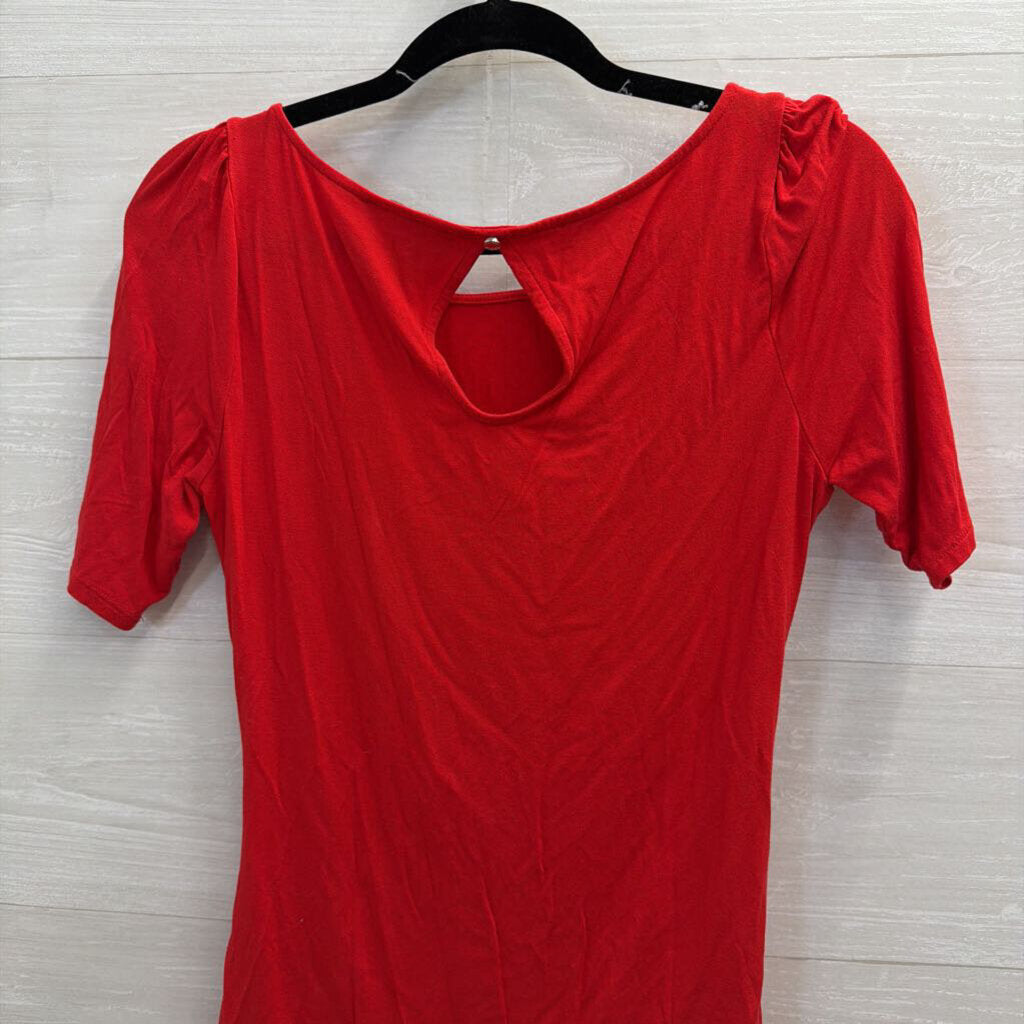 White House Black Market Red Short Sleeve Top Extra Small