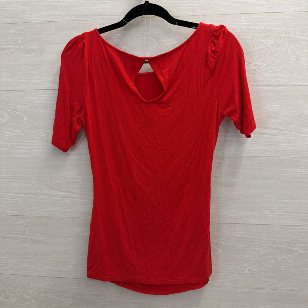 White House Black Market Red Short Sleeve Top Extra Small