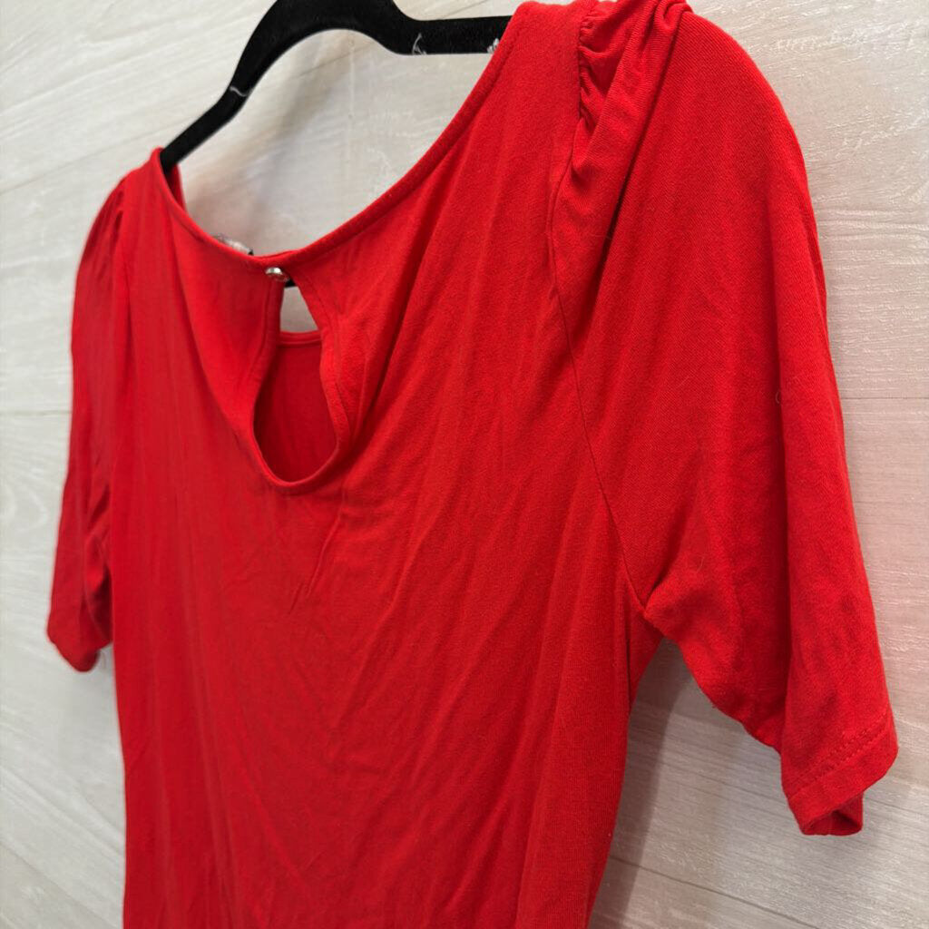White House Black Market Red Short Sleeve Top Extra Small