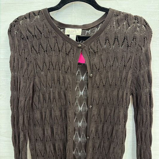 Loft Brown Lace Cardigan Sweater Small