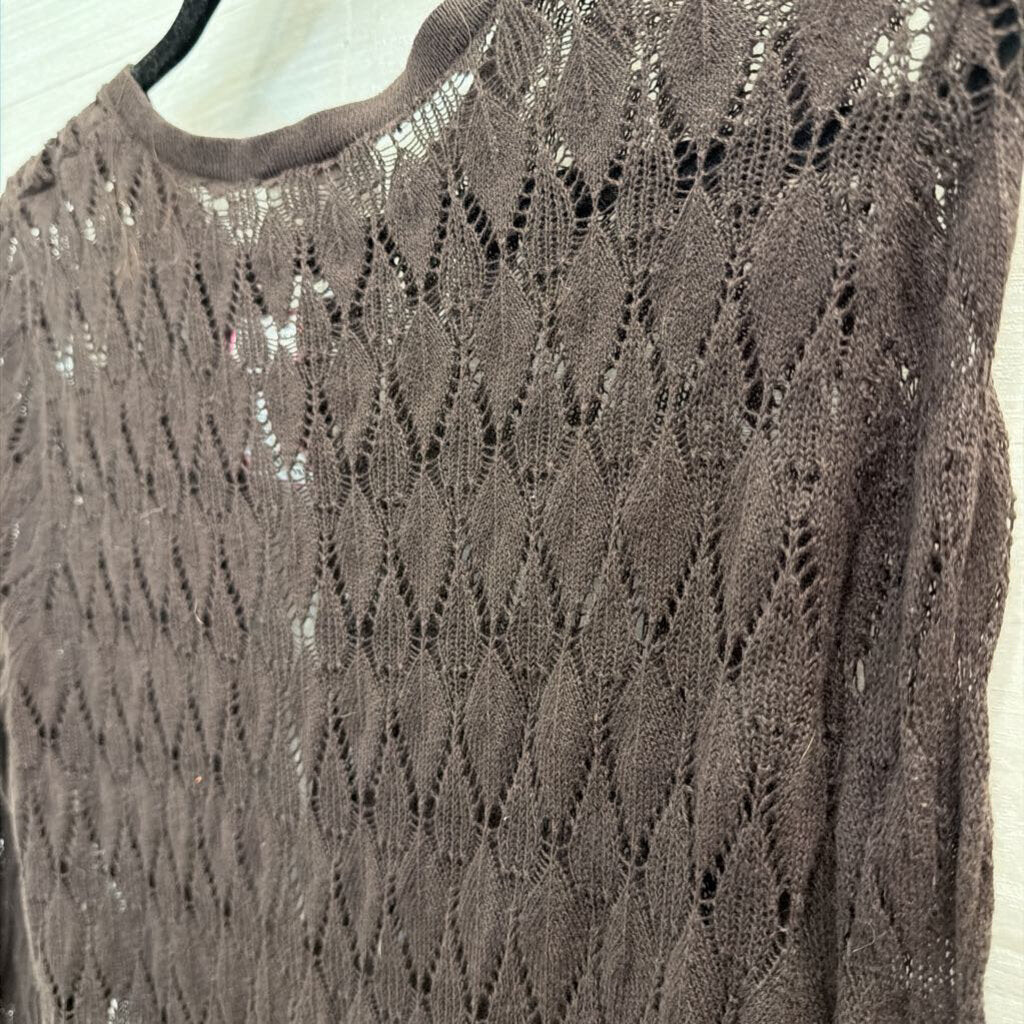 Loft Brown Lace Cardigan Sweater Small