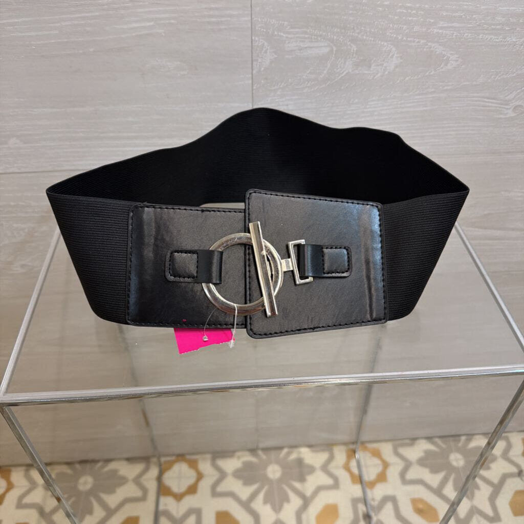 Black Thick Stretchy Front Hook Belt Small