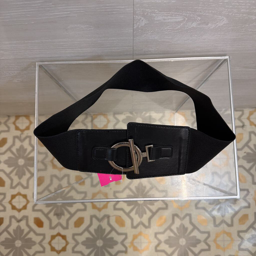 Black Thick Stretchy Front Hook Belt Small