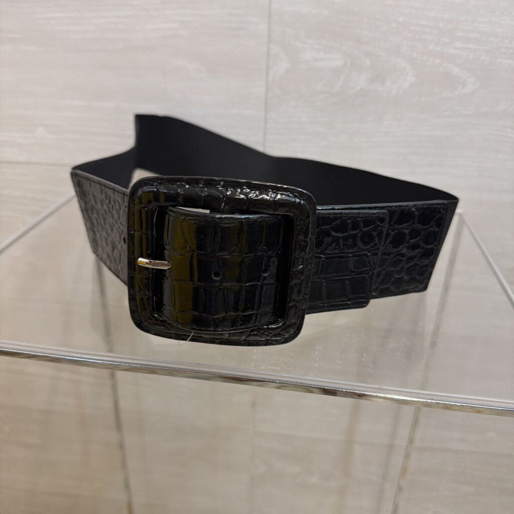Black Thick Stretchy Belt Small
