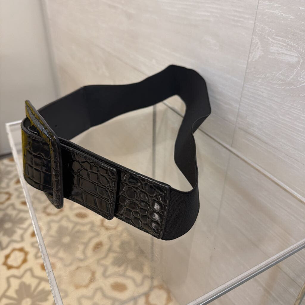 Black Thick Stretchy Belt Small