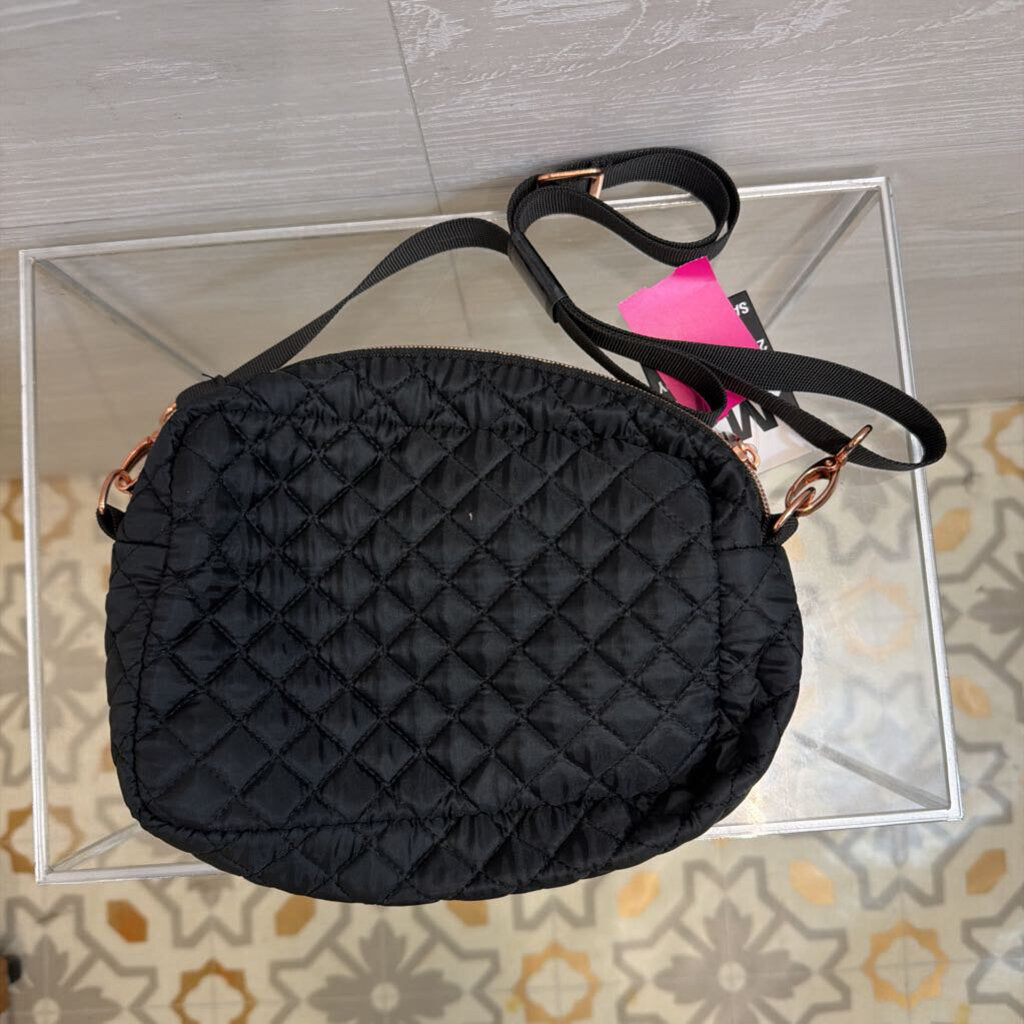Black Quilted 2 in 1 Crossbody Fanny Pack Purse