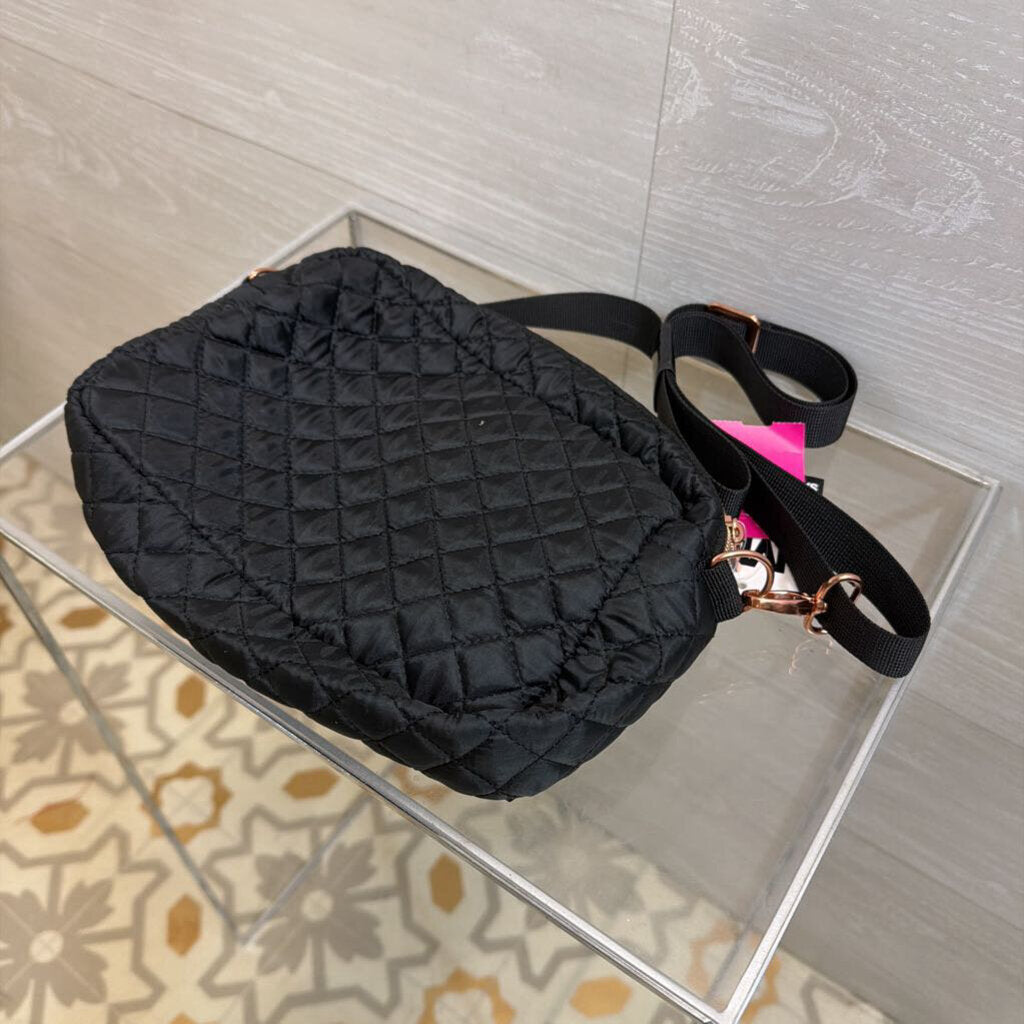 Black Quilted 2 in 1 Crossbody Fanny Pack Purse