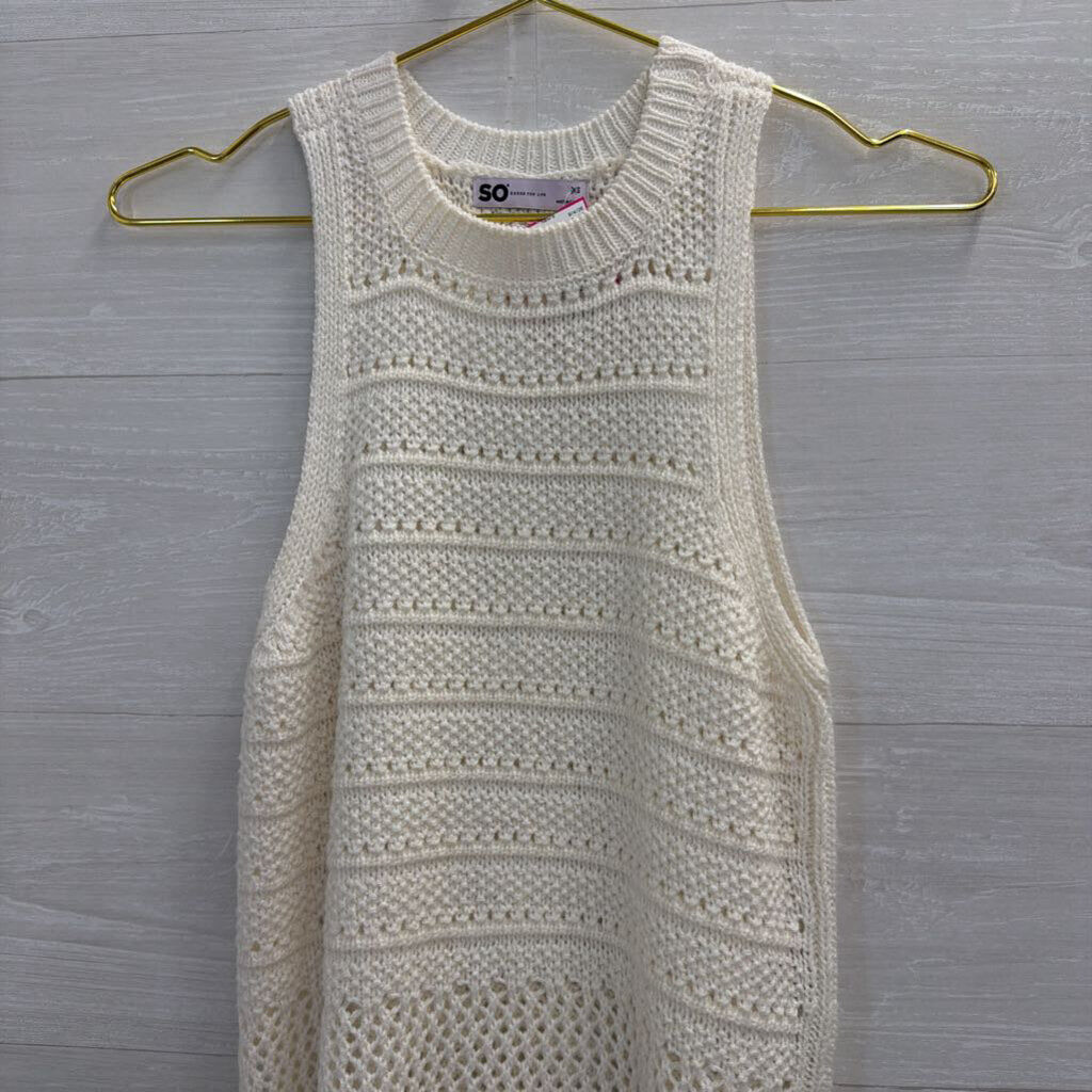 SO White Knit Tank Top Extra Small