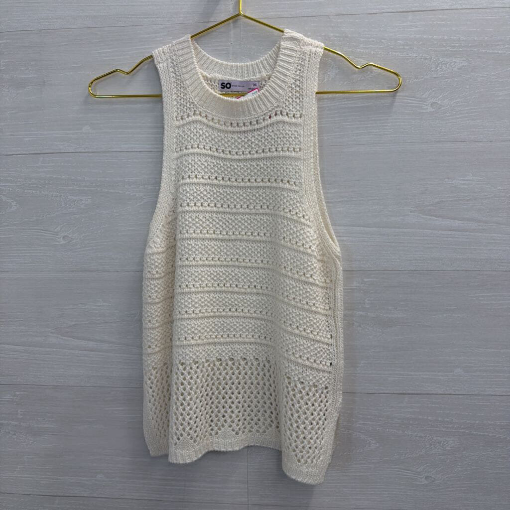 SO White Knit Tank Top Extra Small