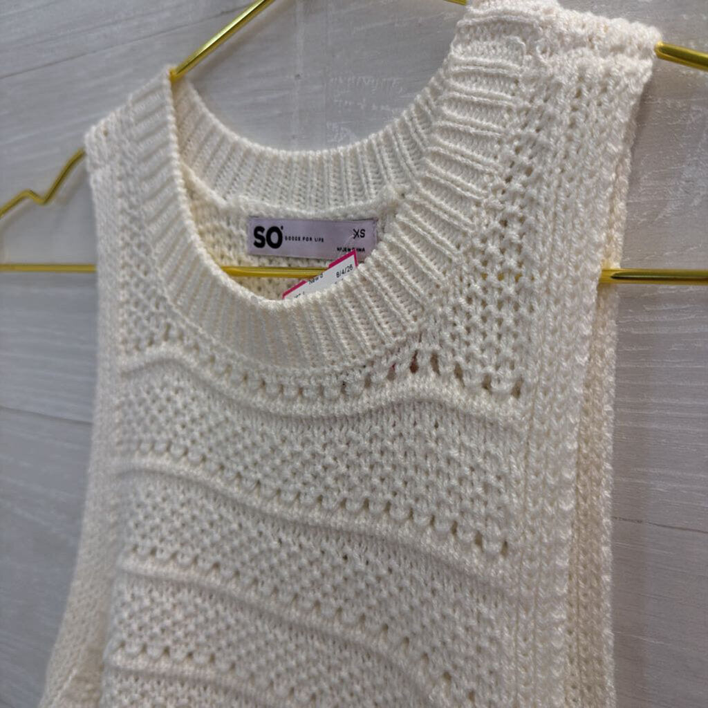 SO White Knit Tank Top Extra Small